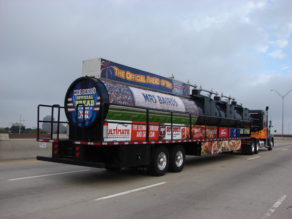 The rig rolling down the highway on a Mrs Baird’s brand tour